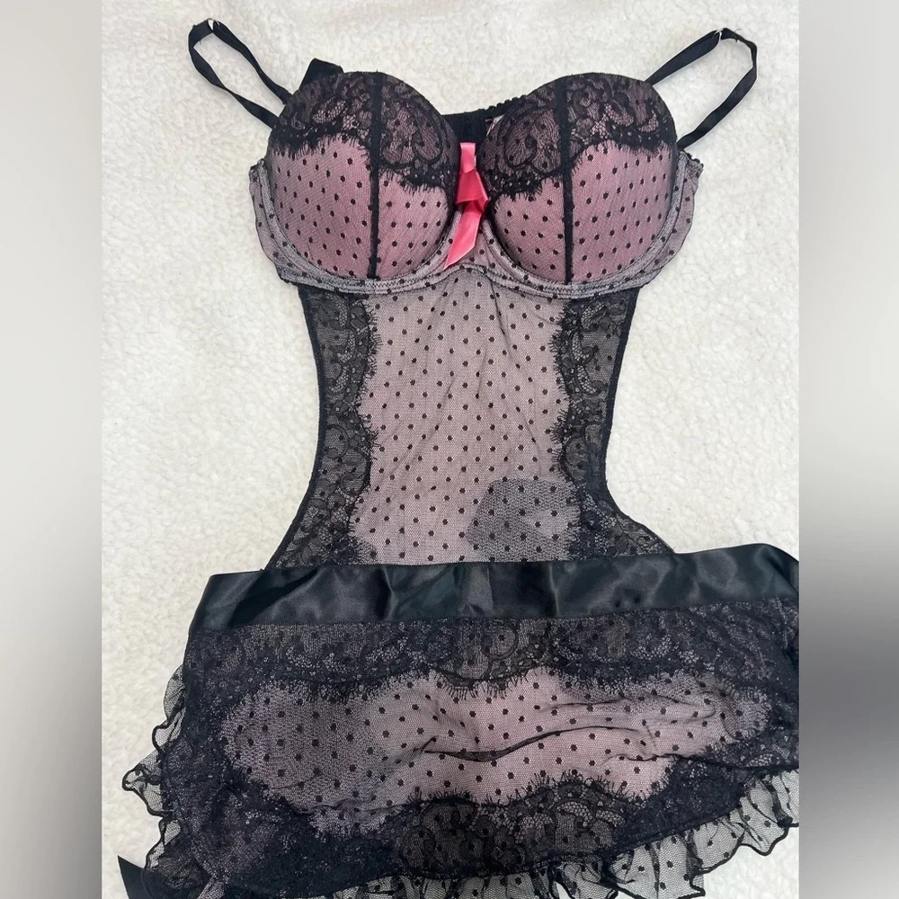 Victoria’s Secret Sexy Little Things Lace Bustier Babydoll – 36B